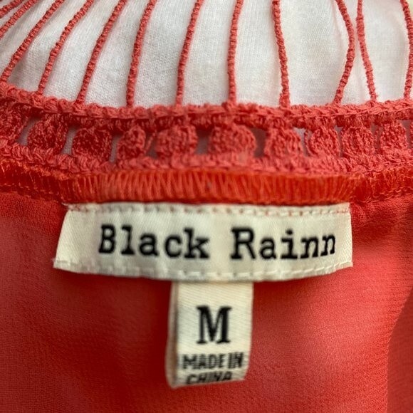 Black Rainn Two Piece Boho Sheer V-Neck Dress Size M - Picture 4 of 7